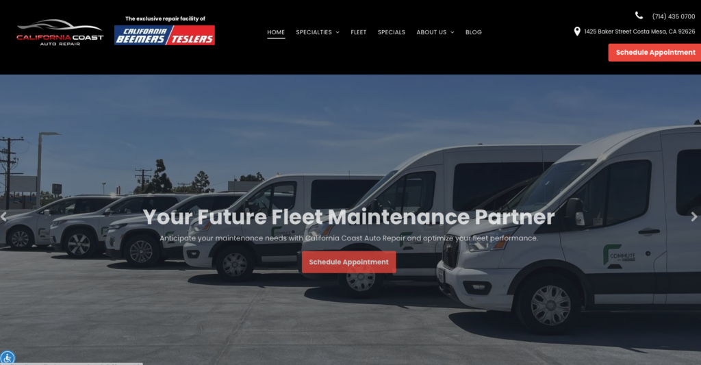 auto repair website design